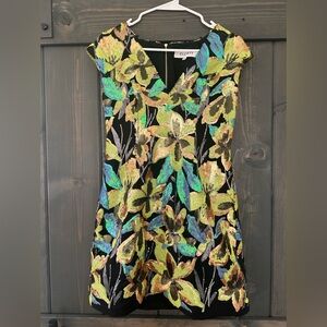 Vibrant Floral Sequin Mini Dress by Elliatt